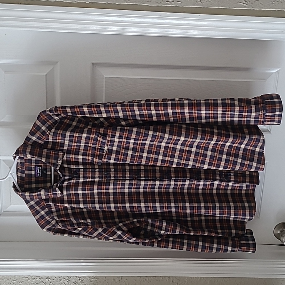 Patagonia Fjord Plaid Organic Cotton Flannel Shirt Size Large